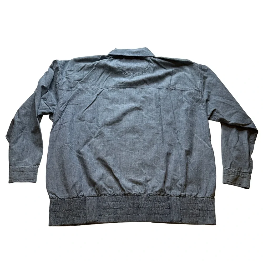 Carole Little Denim Jacket Sport Shirt Style Button Up Pockets Blue‎ Size 6